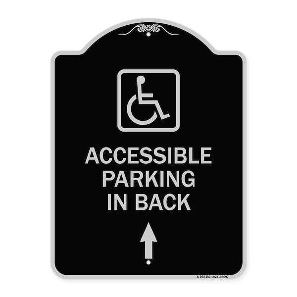 Signmission W/ NY Approved Isa Accessible Parking on Up Arrow Heavy-Gauge Alum Sign, 24" x 18", BS-1824-22697 A-DES-BS-1824-22697 - main